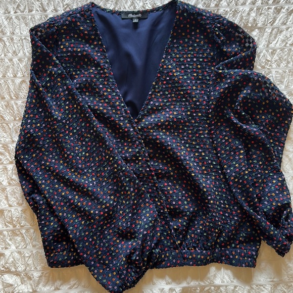 Madewell Sugar Dot Wrap Top - Picture 4 of 12